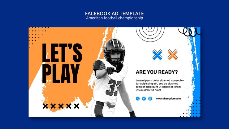 Free PSD american football championship facebook template