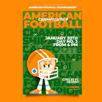 PSD gratuito modello di poster del campionato di football americano