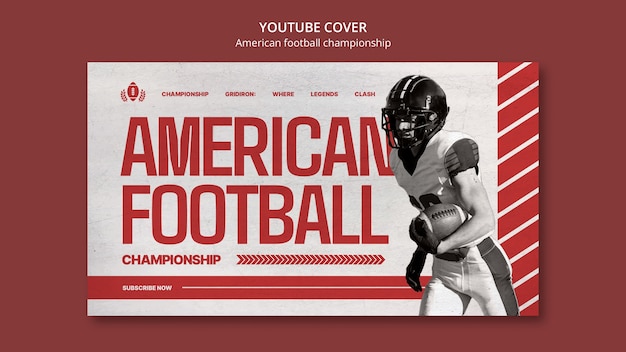 Free PSD american football championship template design