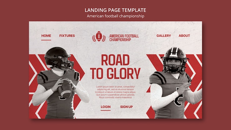Free PSD american football championship template design