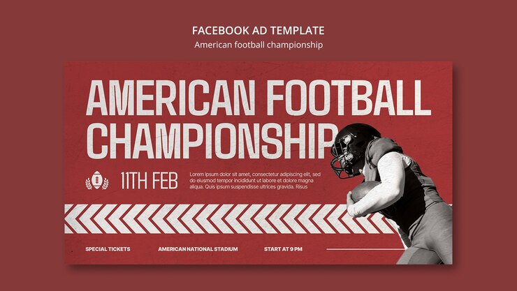 Free PSD american football championship template design