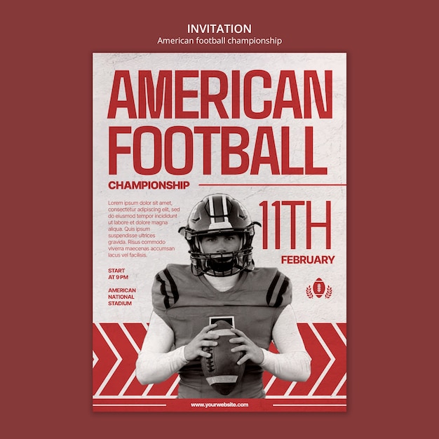 Free PSD american football championship template design