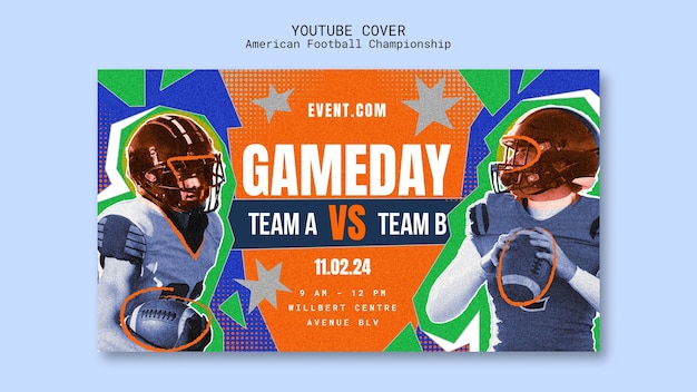 American Football Championship PSD Template Design – Free Download