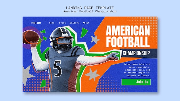 無料PSD アメリカンフットボール選手権のテンプレートデザイン