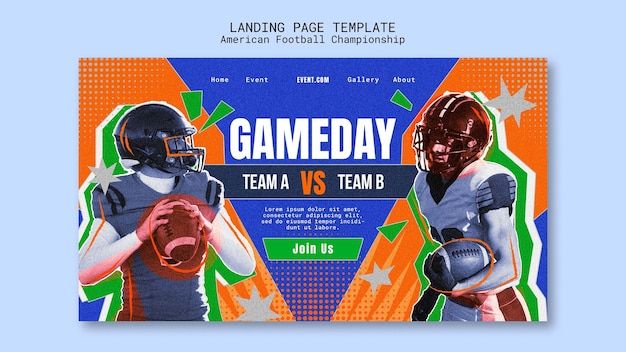 Free PSD american football championship  template design