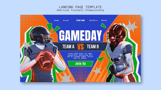 無料PSD アメリカンフットボール選手権のテンプレートデザイン