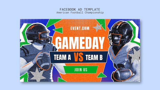 Free PSD american football championship template design