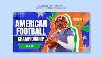 Free PSD american football championship  template design