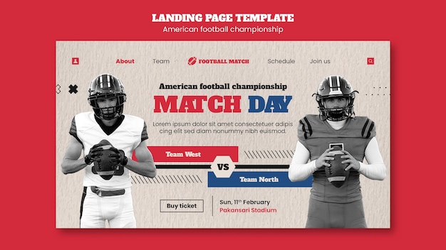 Free PSD american football championship template design