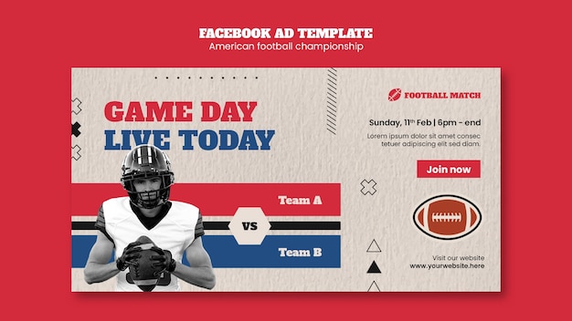 Free PSD american football championship template design