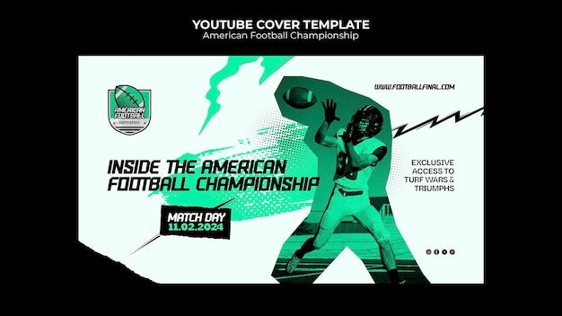 Free PSD american football championship template design