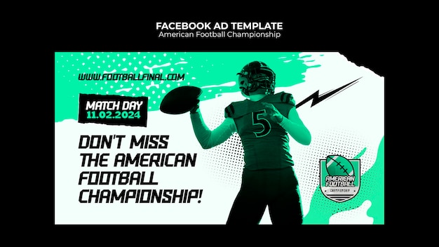 Free PSD american football championship template design