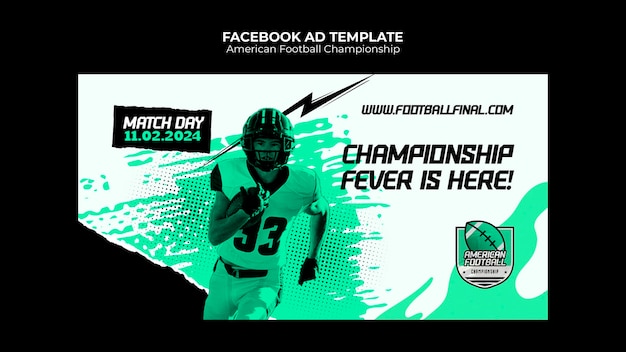 Free PSD american football championship template design