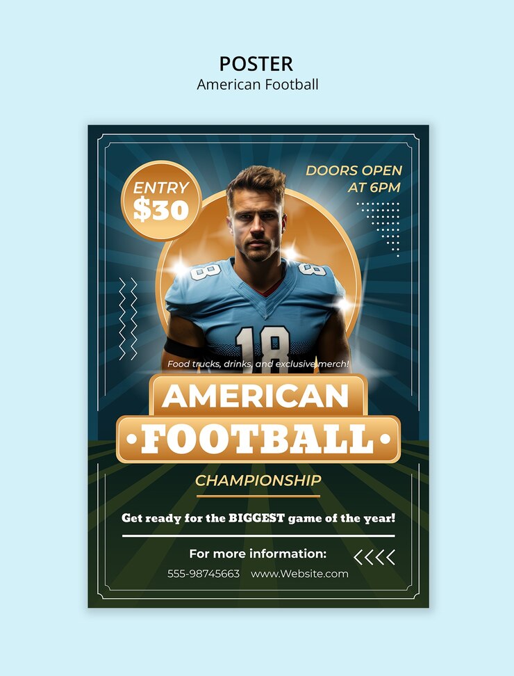 Free PSD american football championship template