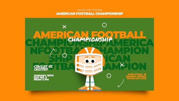 Free PSD american football championship youtube cover