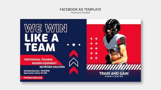 American football facebook template