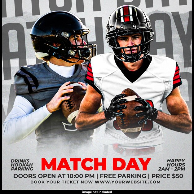 american football flyer or social media template