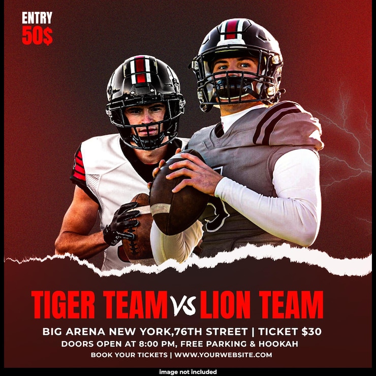 Free PSD american football flyer or social media template