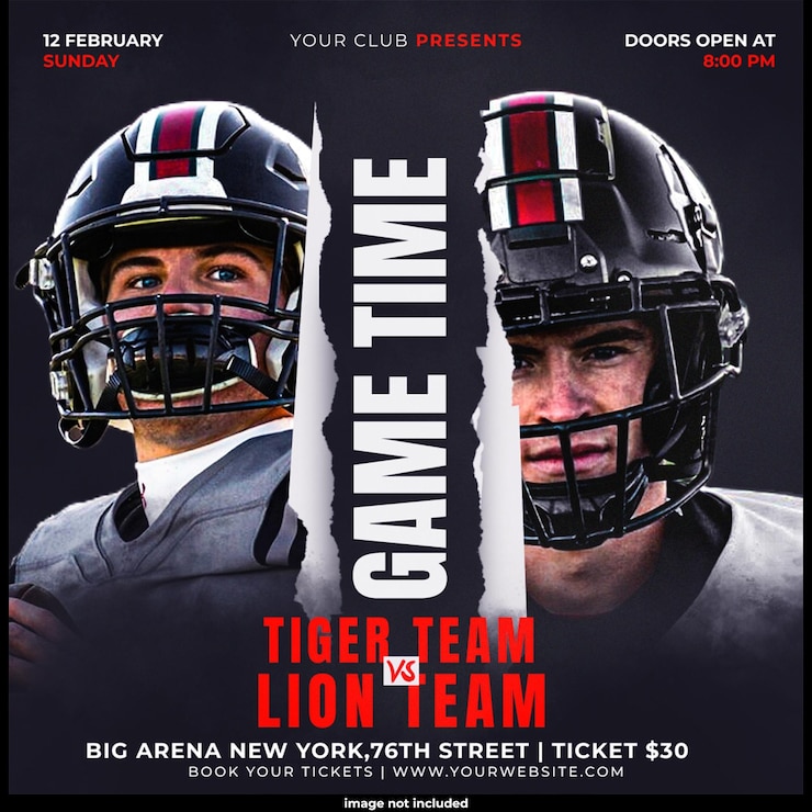 Free PSD american football flyer or social media template
