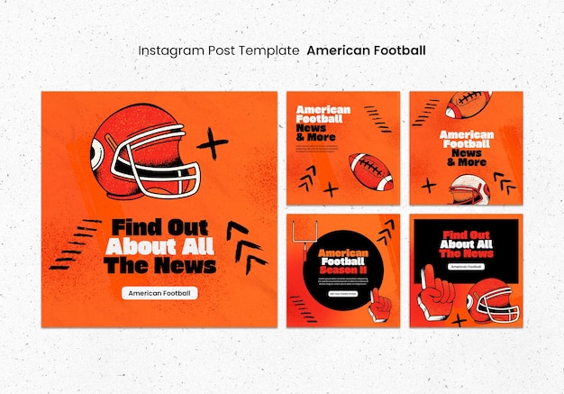 PSD gratuito post di calcio americano su instagram