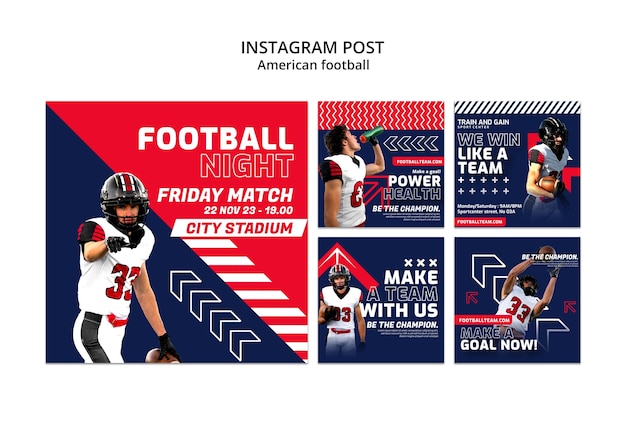 Free PSD american football instagram posts