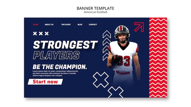 American football landing page template