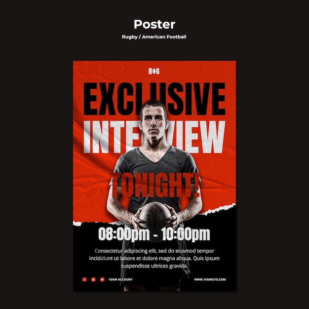 American football poster template