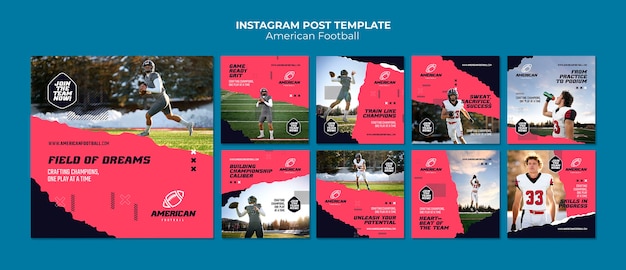 無料PSD アメリカンフットボールのテンプレートデザイン