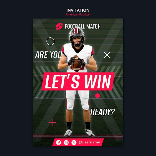 Free PSD american football template design