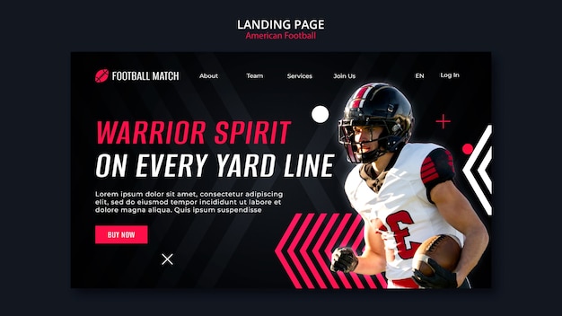 Free PSD american football template design