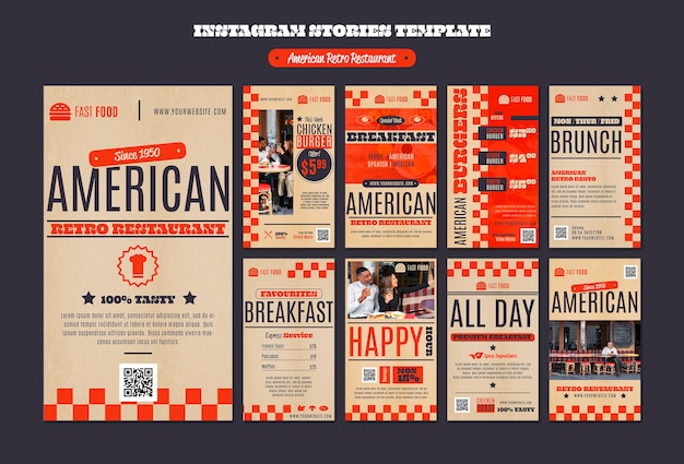 Free PSD american pizza restaurant template design