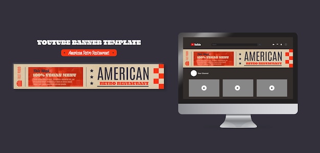 Free PSD american pizza restaurant template design