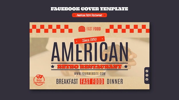 Free PSD american pizza restaurant template design