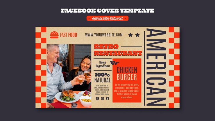 Free PSD american pizza restaurant template design