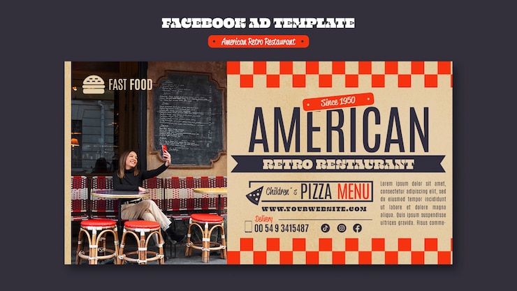 Free PSD american pizza restaurant template design