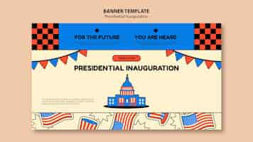 Free PSD american presidential inauguration horizontal banner template