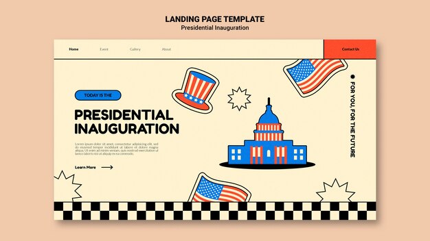 アメリカ大統領就任式のランディングページテンプレート
