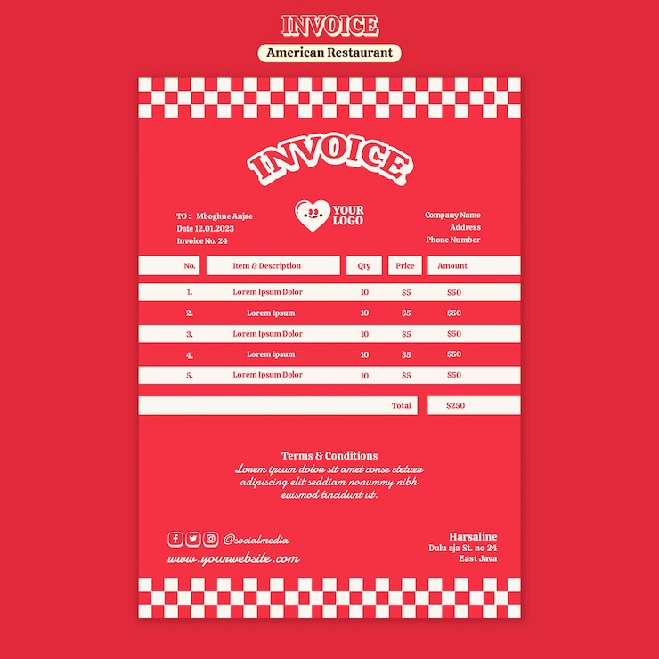 Free PSD american restaurant template design