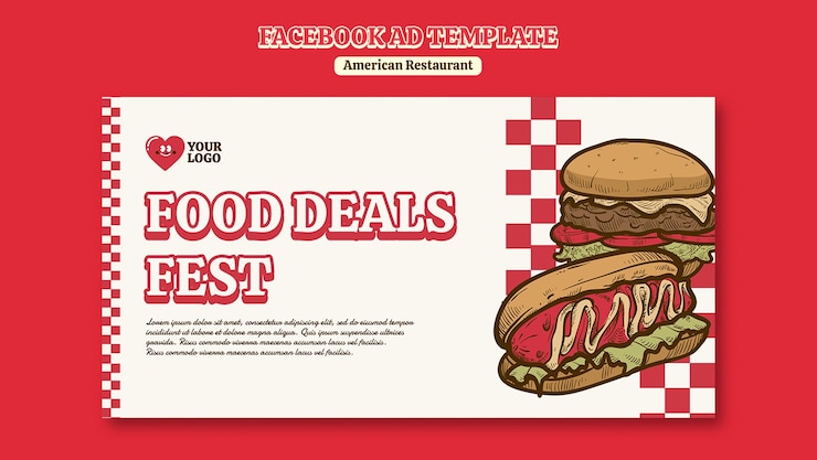 Free PSD american restaurant template design