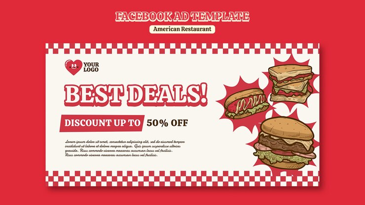 Free PSD american restaurant template design