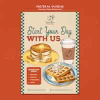 Free PSD american retro restaurant poster template