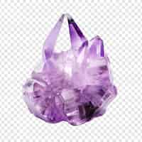 Free PSD amethyst crystals contras isolated on transparent background