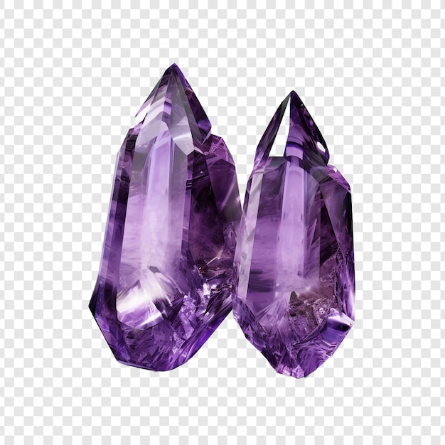 Amethyst earings isolated on transparent background