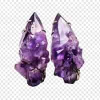 Free PSD amethyst earings isolated on transparent background