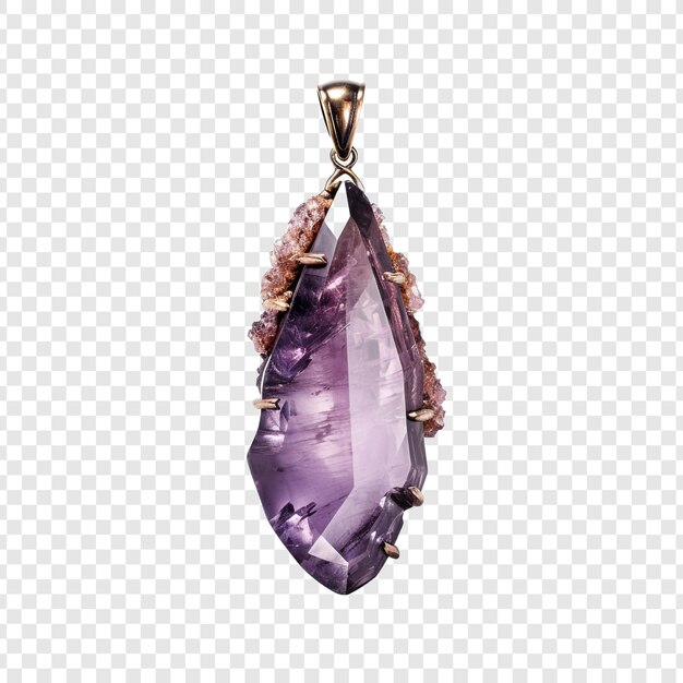 Free PSD amethyst pendant isolated on transparent background