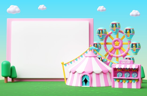 amusement park sale blank banner background