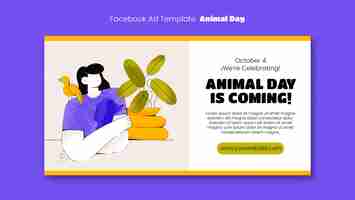 Free PSD animal day celebration facebook template