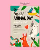 Free PSD animal day celebration poster template