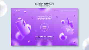 Free PSD animation class banner template