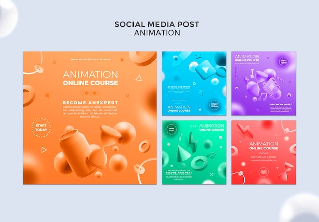 Free PSD animation class social media post